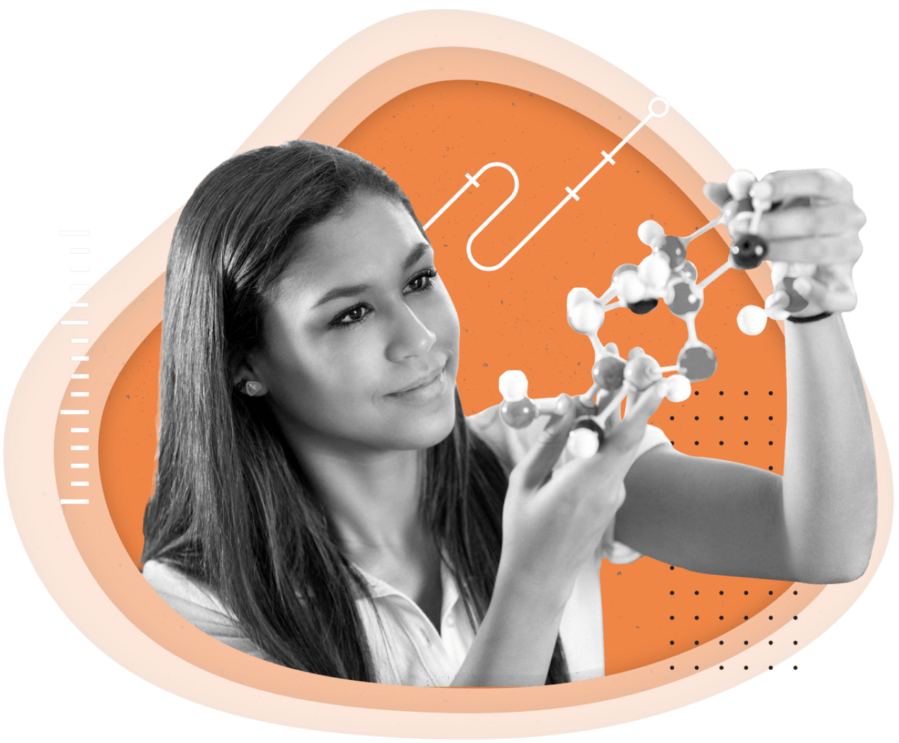 Student with science materials