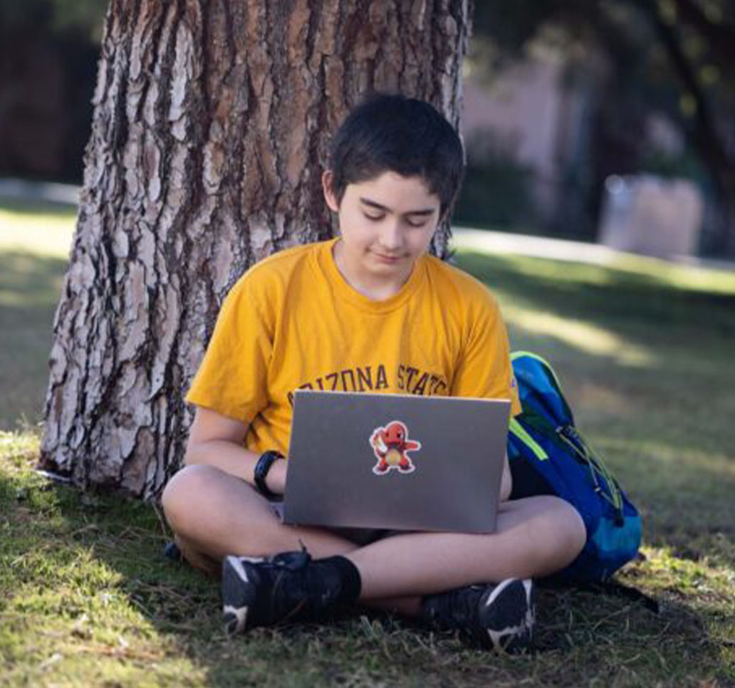 Student with laptop