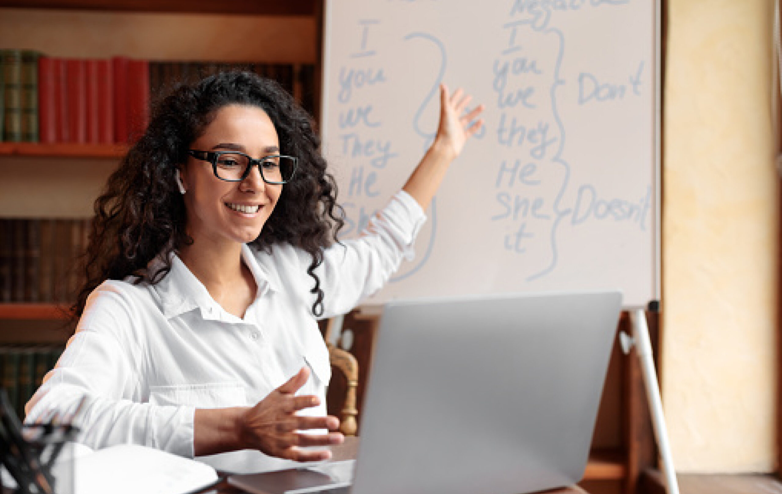 Teacher working