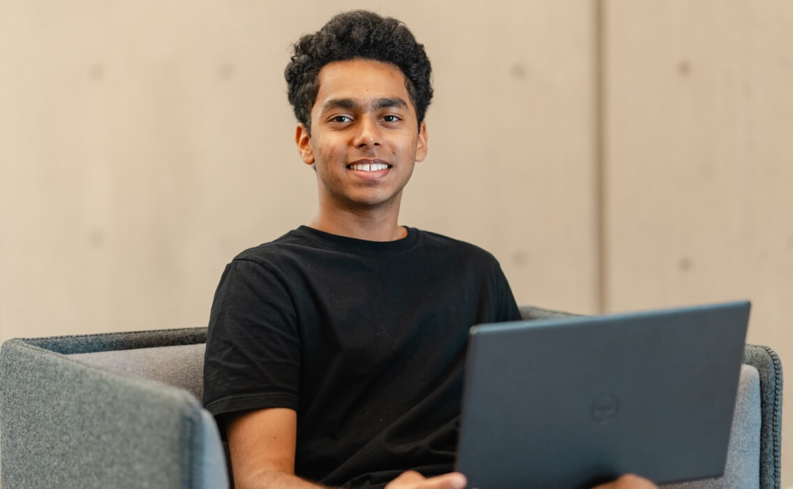 Student on laptop