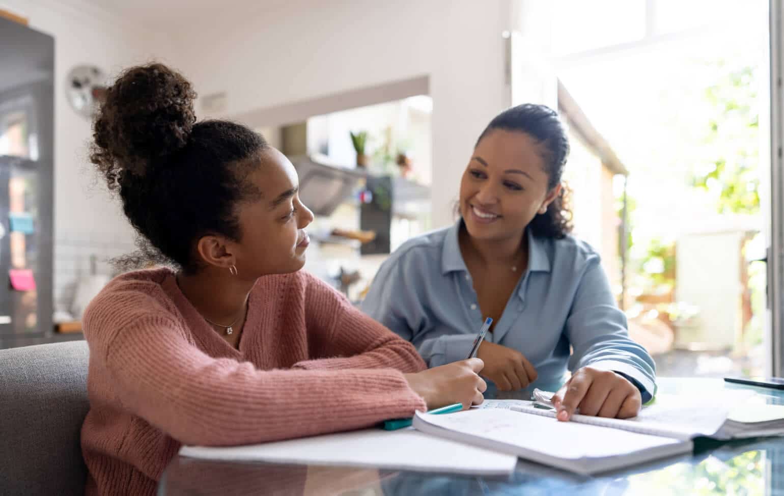 Parent helping student with credit recovery
