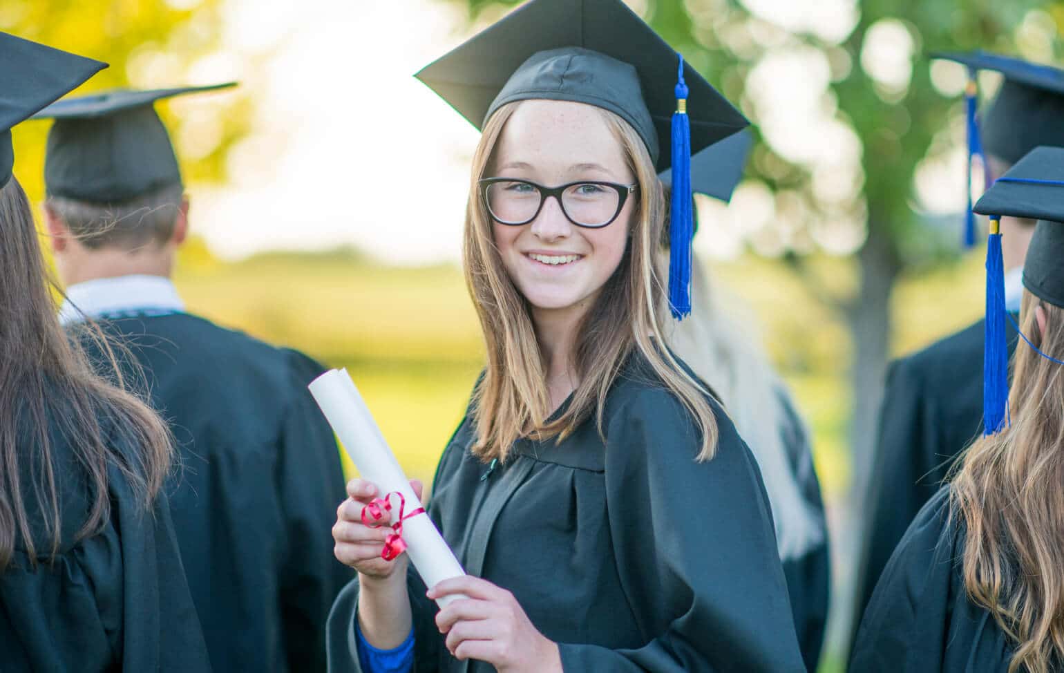 Student graduating from high school