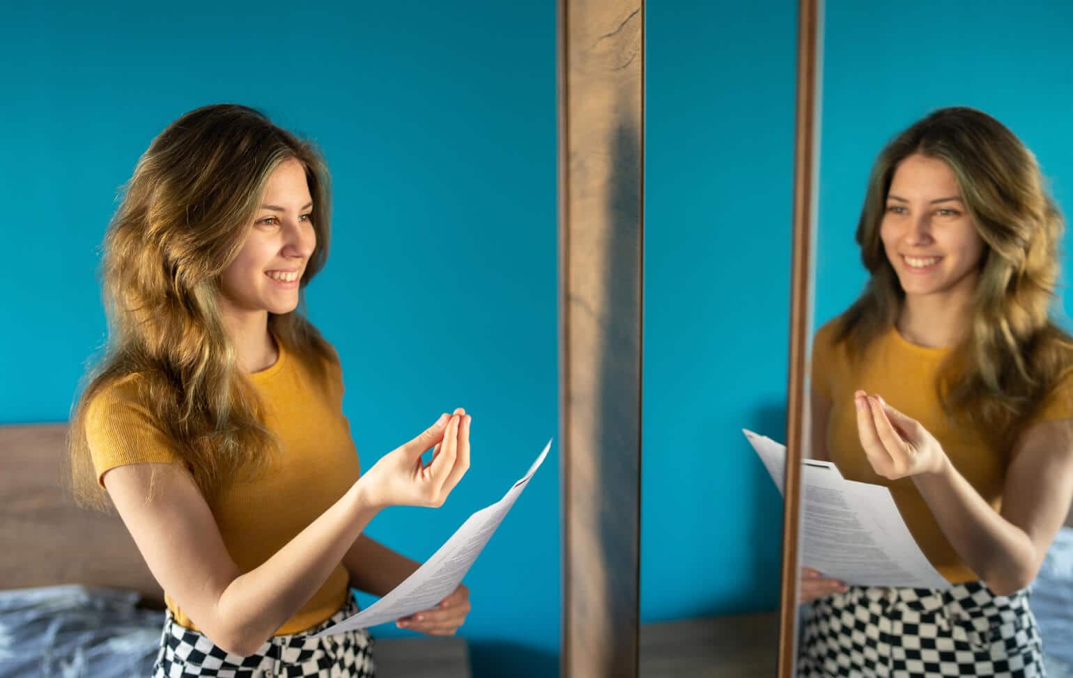 Student learning acting from home