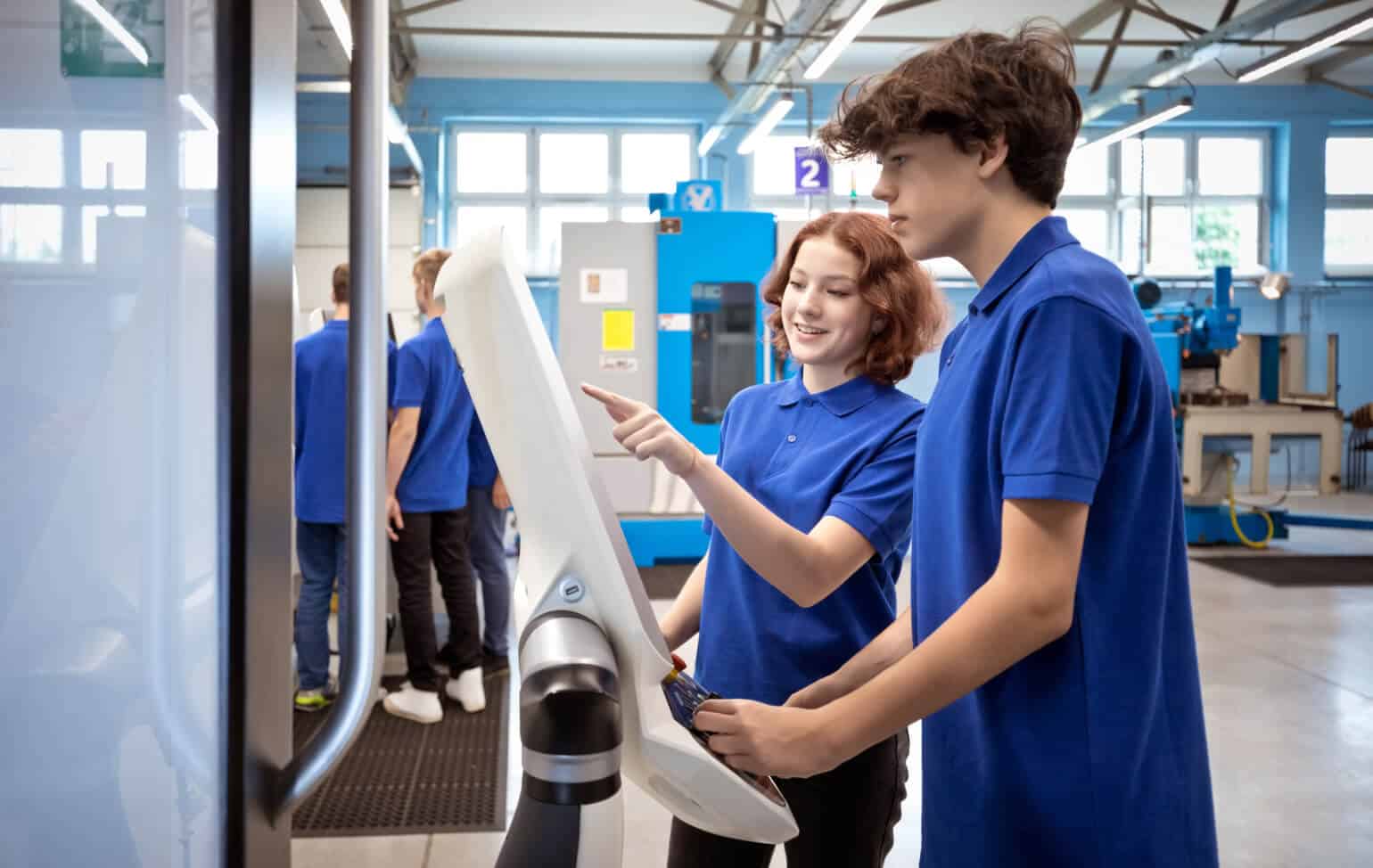 High school students in an internship