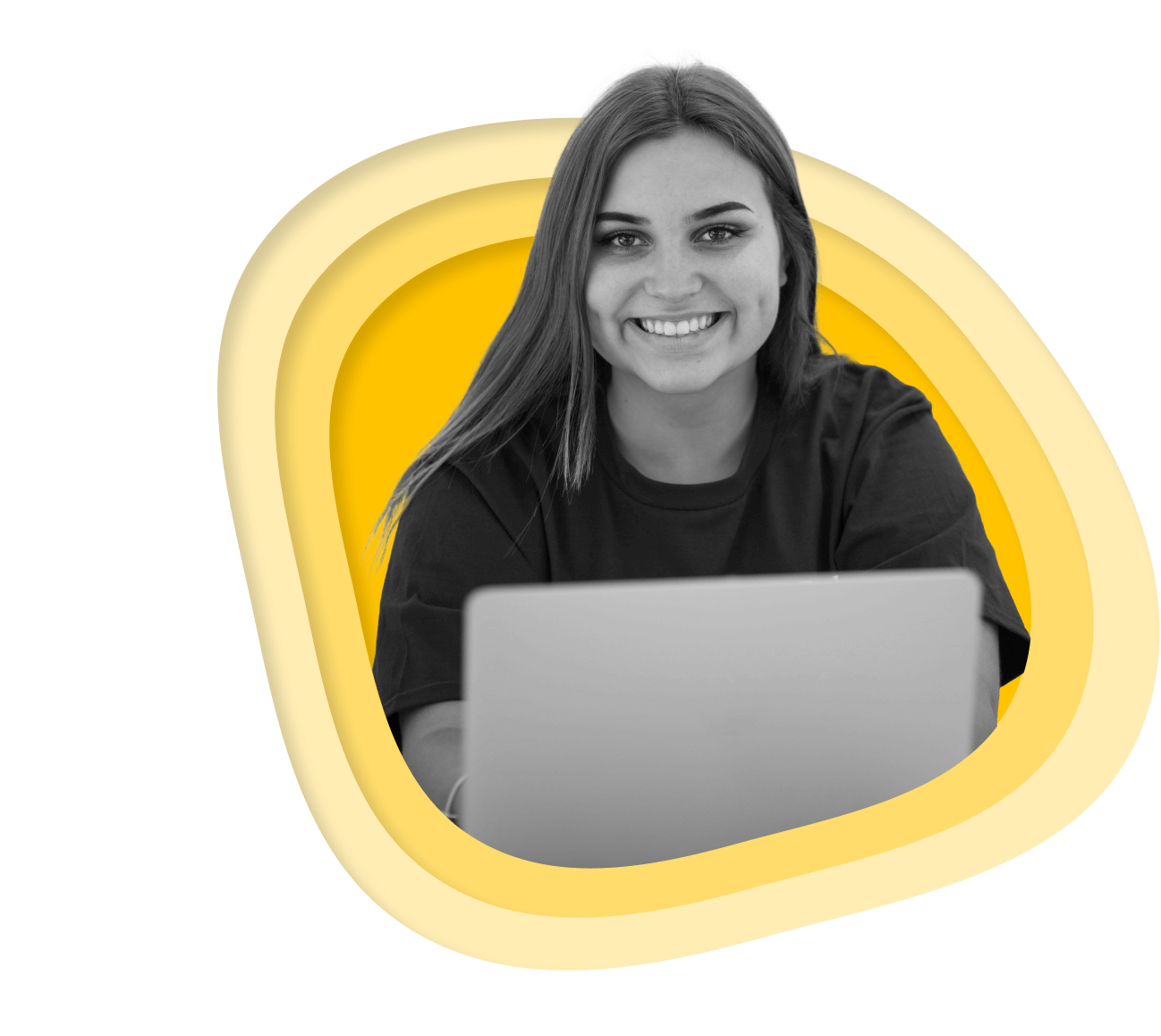 Teen student on her laptop