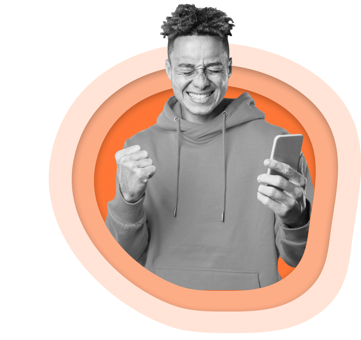 Student holding cell phone